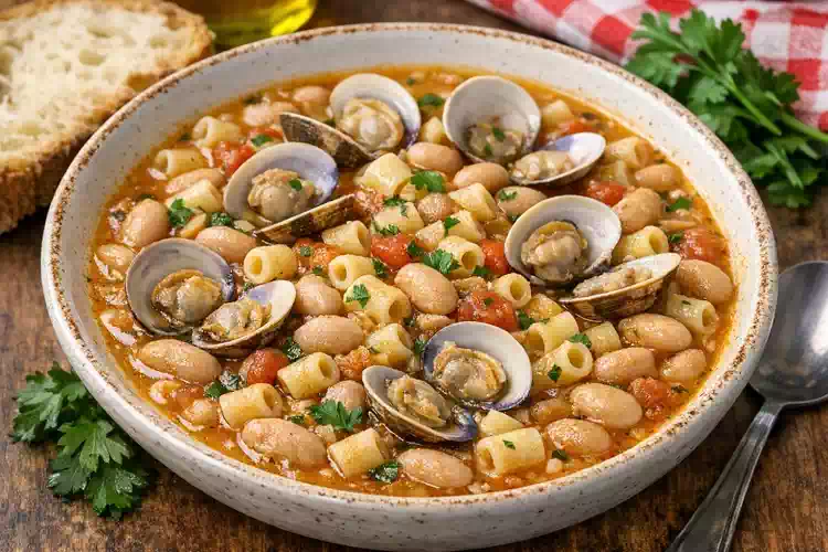 Pasta e fagioli con le cozze