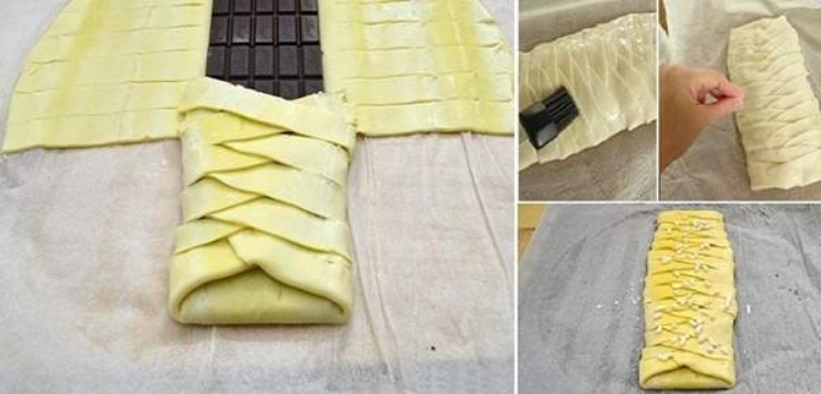Se avvolgete una tavoletta di cioccolato nella pasta sfoglia, realizzerete una vera e propria delizia: un dolce da preparare.