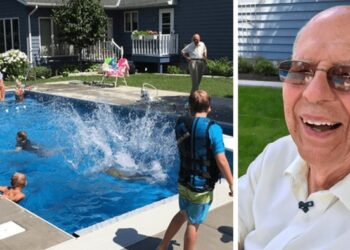 Perde la moglie a 94 anni: per sentirsi meno solo regala una piscina ai bimbi del quartiere