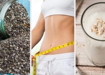 Frullato a base di pera, semi di chia e avena per perdere peso e rimanere sazi a lungo