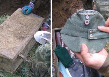 Scavando nel pozzo, trova una cassetta metallica con un tesoro della II Guerra Mondiale