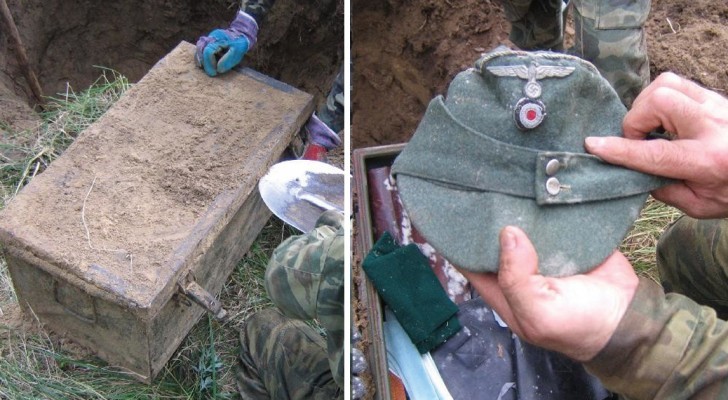Scavando nel pozzo, trova una cassetta metallica con un tesoro della II Guerra Mondiale
