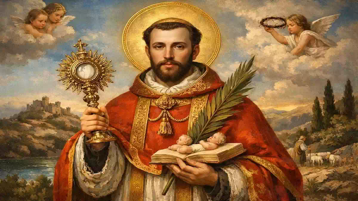 San Raimondo Nonnato in preghiera, simbolo di speranza per chi desidera avere un bambino.