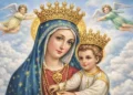 Madonna delle Grazie con Gesù Bambino e angeli tra le nuvole