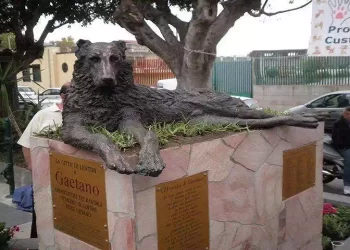 Lentini, la statua dedicata al cane Gaetano