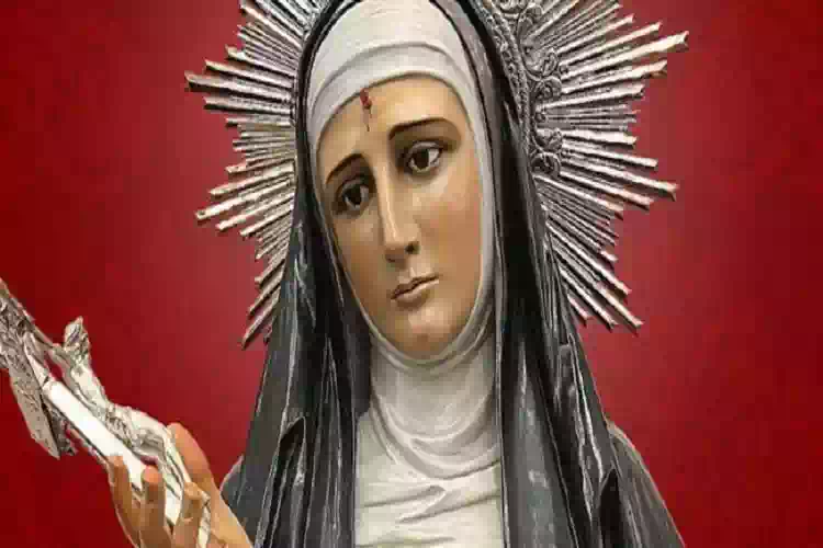 Bambina devota a Santa Rita ricevere il miracolo