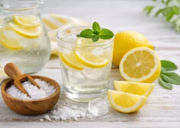 Bevanda naturale con acqua, limone e sale per ritrovare energia nelle giornate di caldo