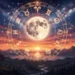 Rappresentazione astrologica di settembre 2026 con Luna, equinozio d’autunno e simboli zodiacali, grafica celeste luminosa che evidenzia i quattro segni coinvolti nei cambiamenti del mese.
