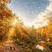 Oroscopo di Branko Ottobre 2026: bosco autunnale con mappa astrale e simboli zodiacali nel cielo