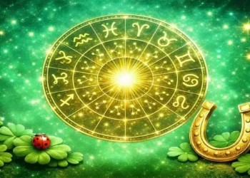 Oroscopo settembre 2026, classifica dei segni più fortunati tra lavoro e successi, grafica zodiacale con ruota astrologica luminosa su sfondo celeste,