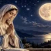 Nostra Signora della Preghiera raffigurata in preghiera sotto un cielo stellato