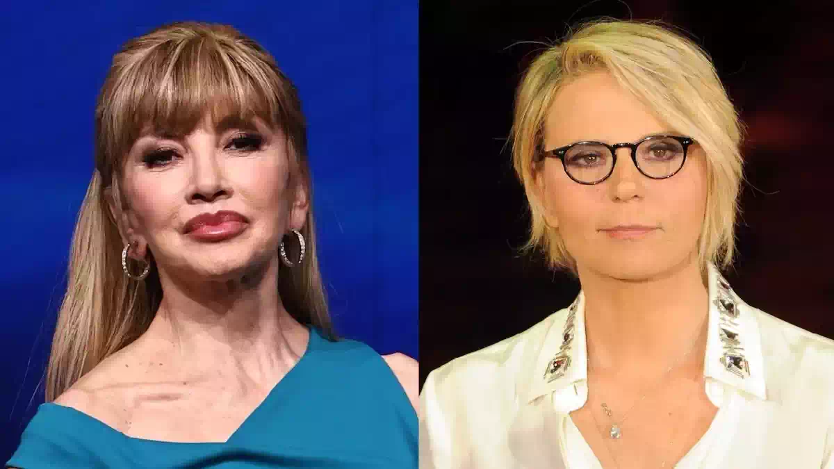 Confronto televisivo tra due celebri conduttrici italiane in un'immagine divisa a metà, utilizzata per raccontare la sfida degli ascolti TV del sabato sera tra Ballando con le Stelle su Rai 1 e Tú Sí Que Vales su Canale 5.